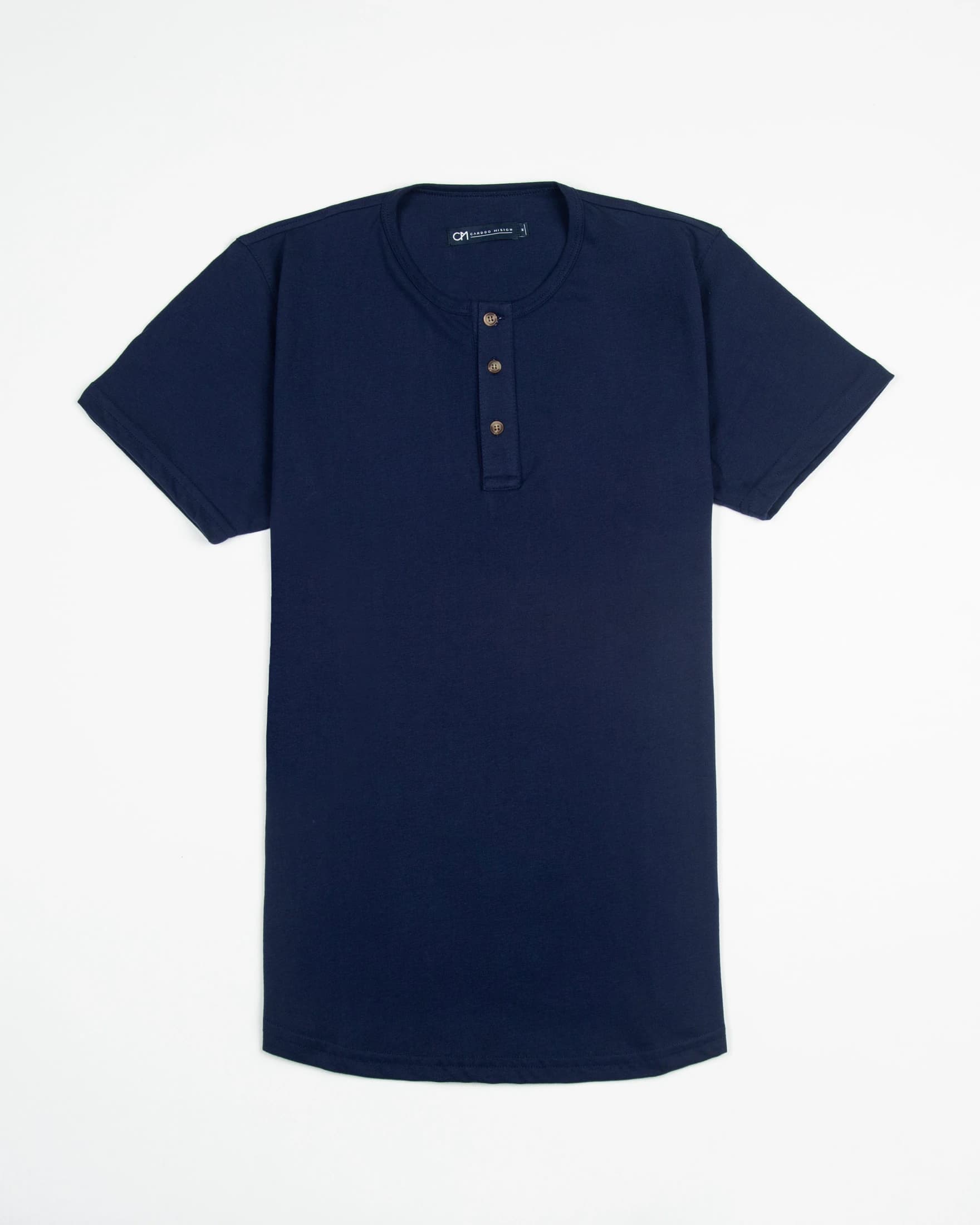 Camiseta Henley Algodón Azul Oscuro - imagen 3