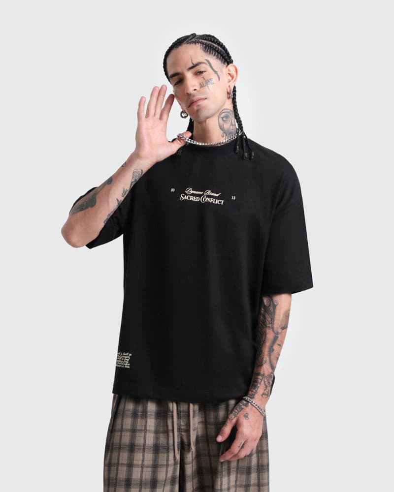 Camiseta Negra Oversize Apocalypse - imagen 3