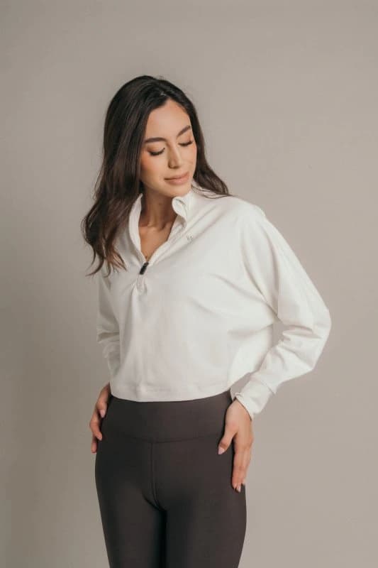 Overzised zip neck  Crudo - imagen 3