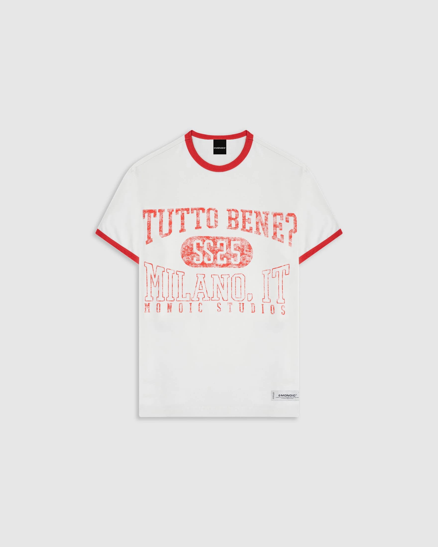Camiseta Tutto Bene Ringer Fit - Blanco Hueso