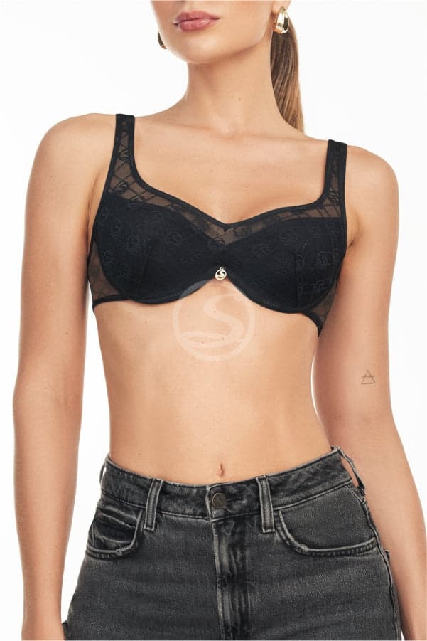 Bralette Fioré Negro Logo manía Santísimas Ref. S-629 - imagen 3