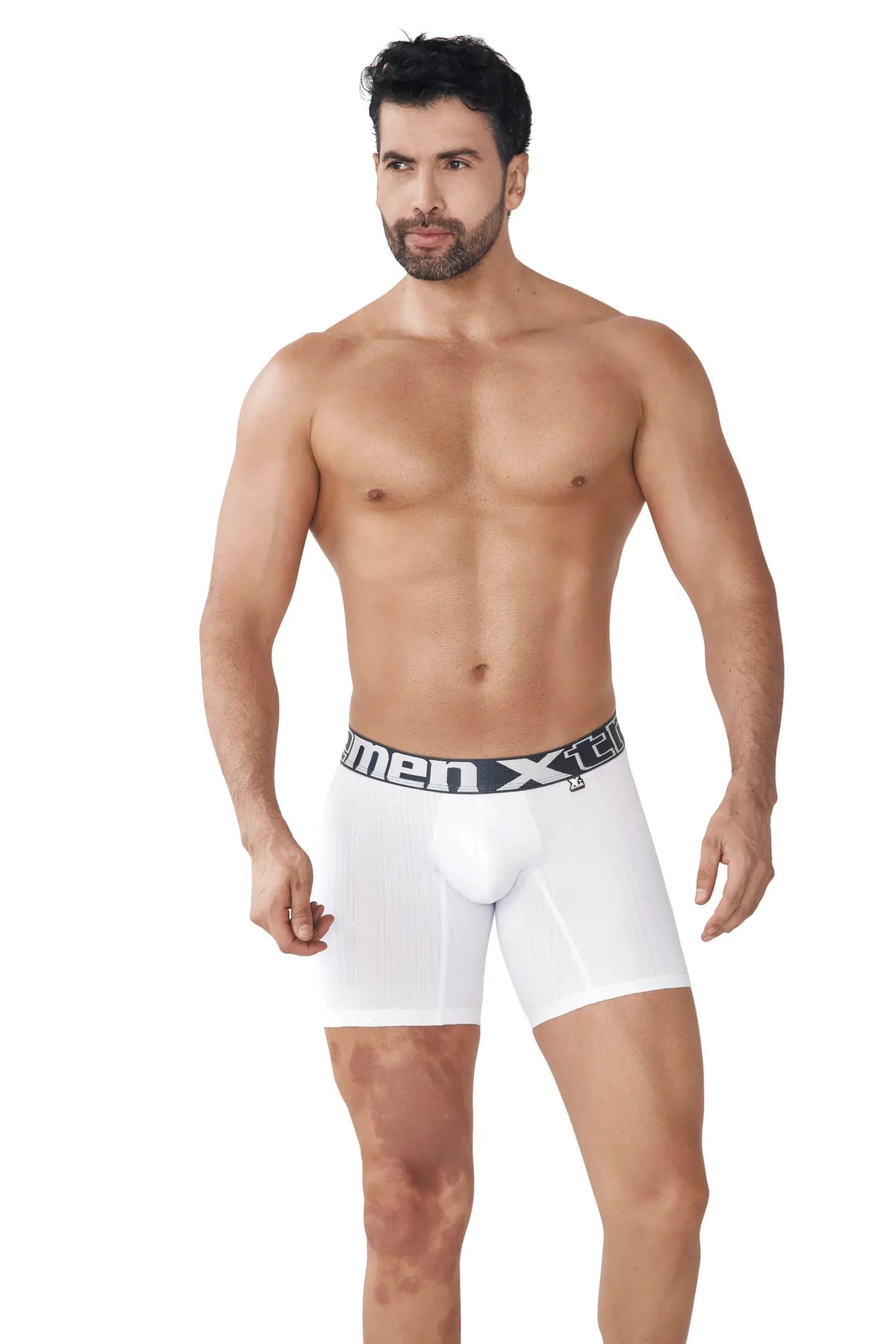 BOXER MICROFIBRA JACQUARD RAYAS BLANCO - imagen 1