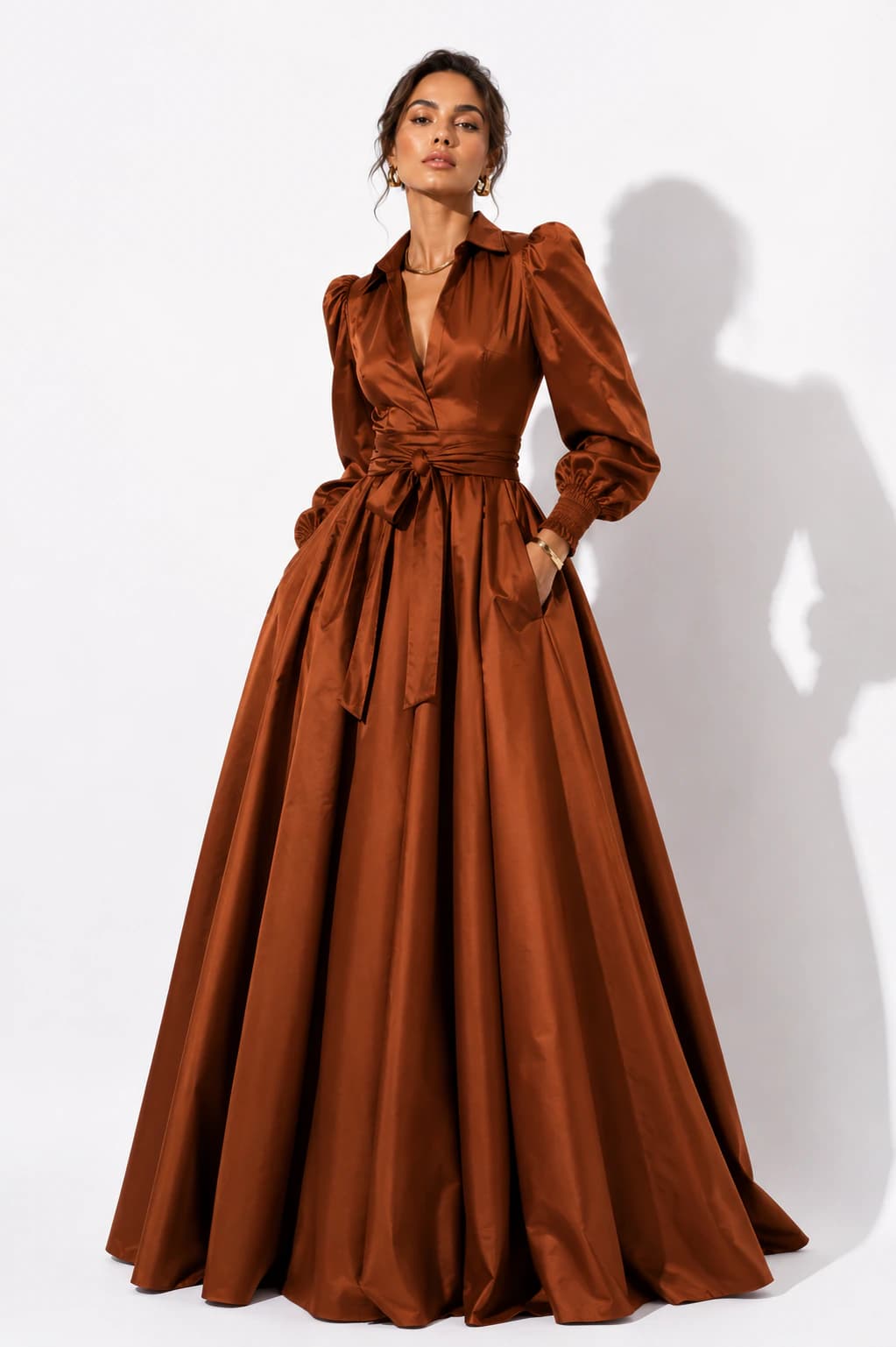 Vestido Kharolina café - imagen 1