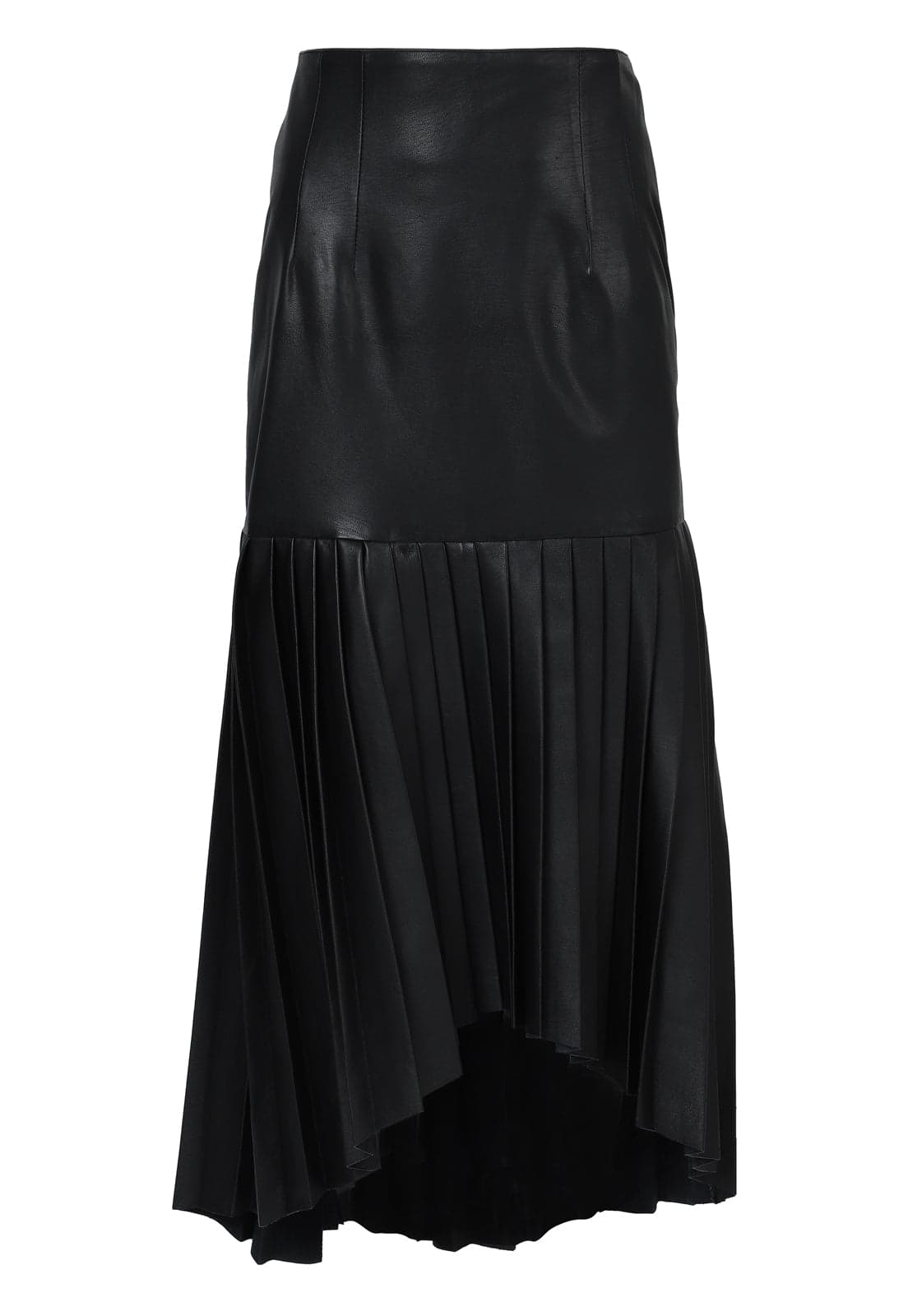 PLEATED LONG LEATHER SKIRT - imagen 1