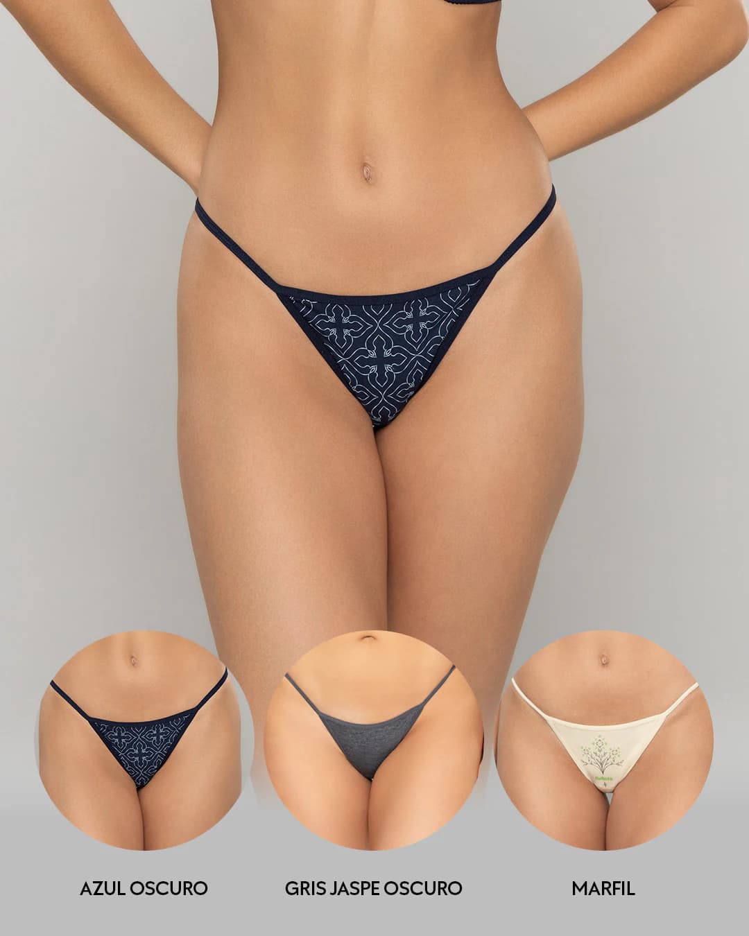 Tanga Hilo Invisible en Algodón Pack x3 para Mujer Ref. 9003 - imagen 8