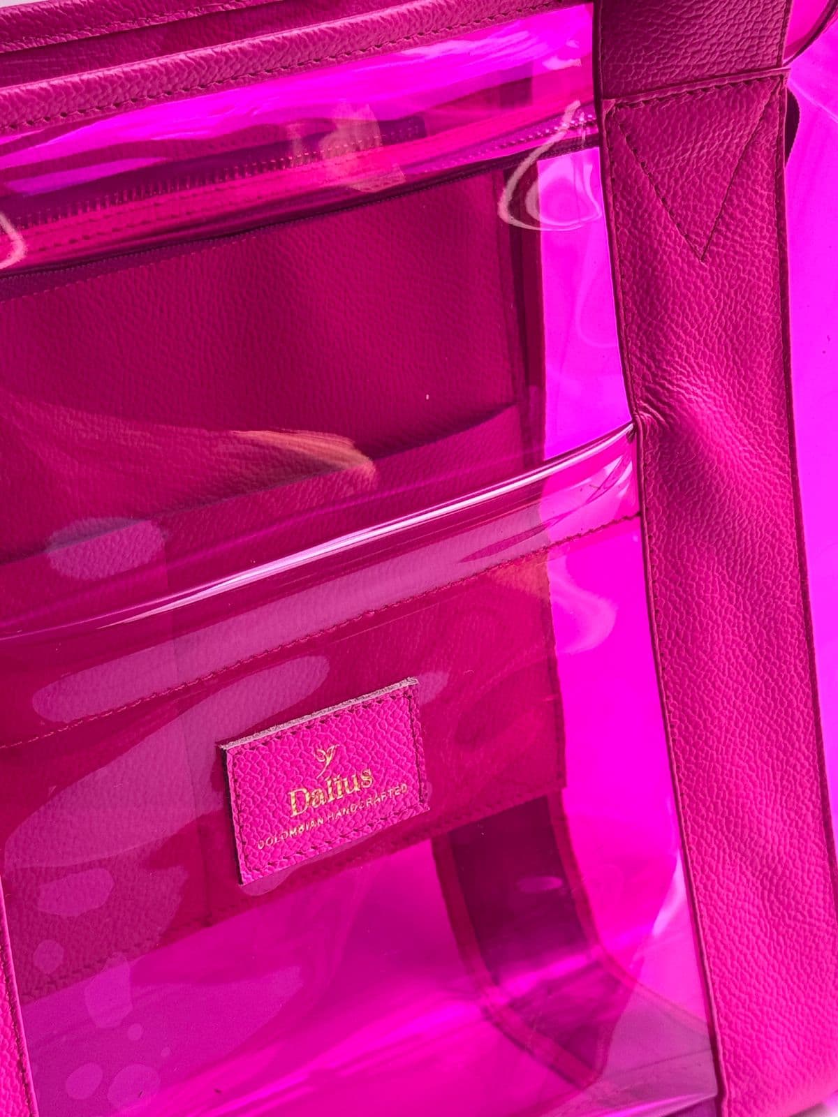 Bolso Tote transparente fucsia - imagen 4