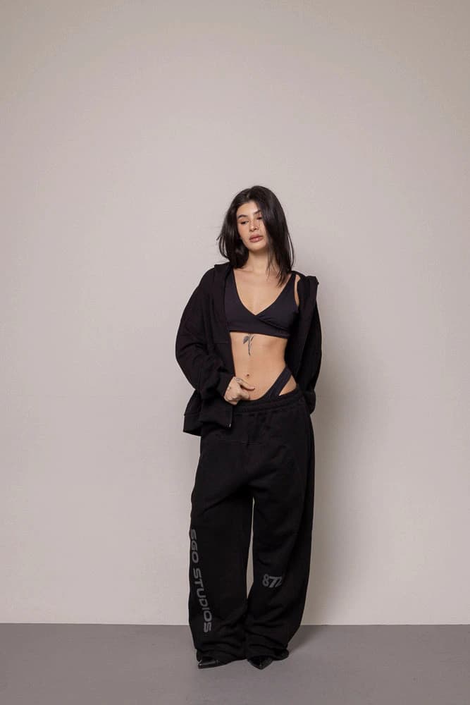 SET BUZO Y SUDADERA DAMA-NEGRO
