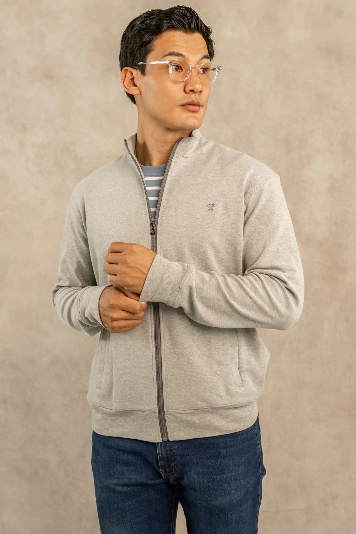 Full-Zip Antimanchas Gris Jaspe - imagen 1