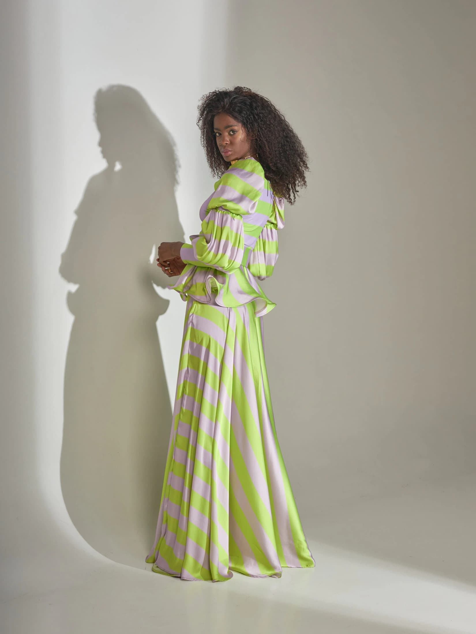 Falda Celebes Rayas Amarillo + Lila - imagen 5