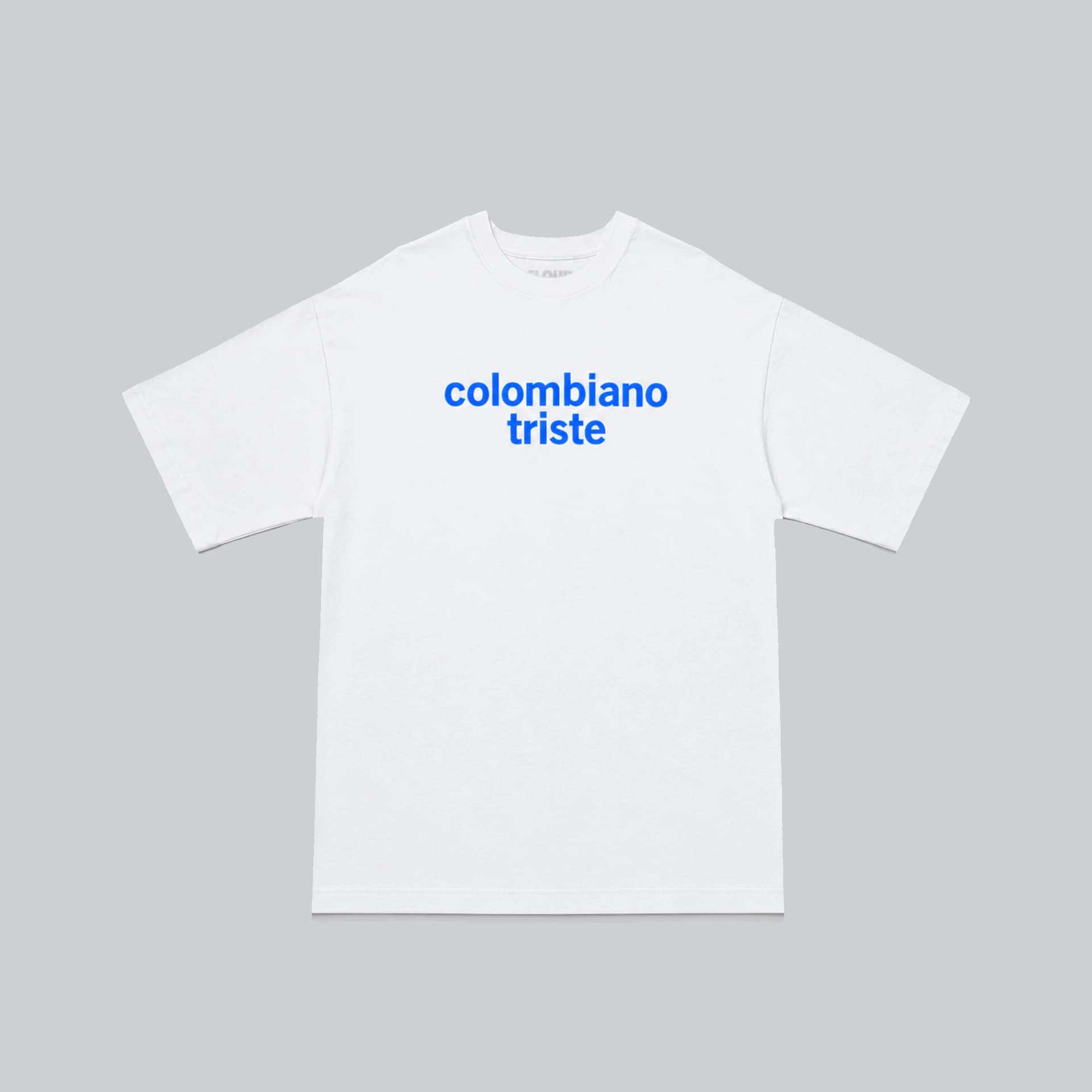 Camiseta colombiano triste blanco/azul