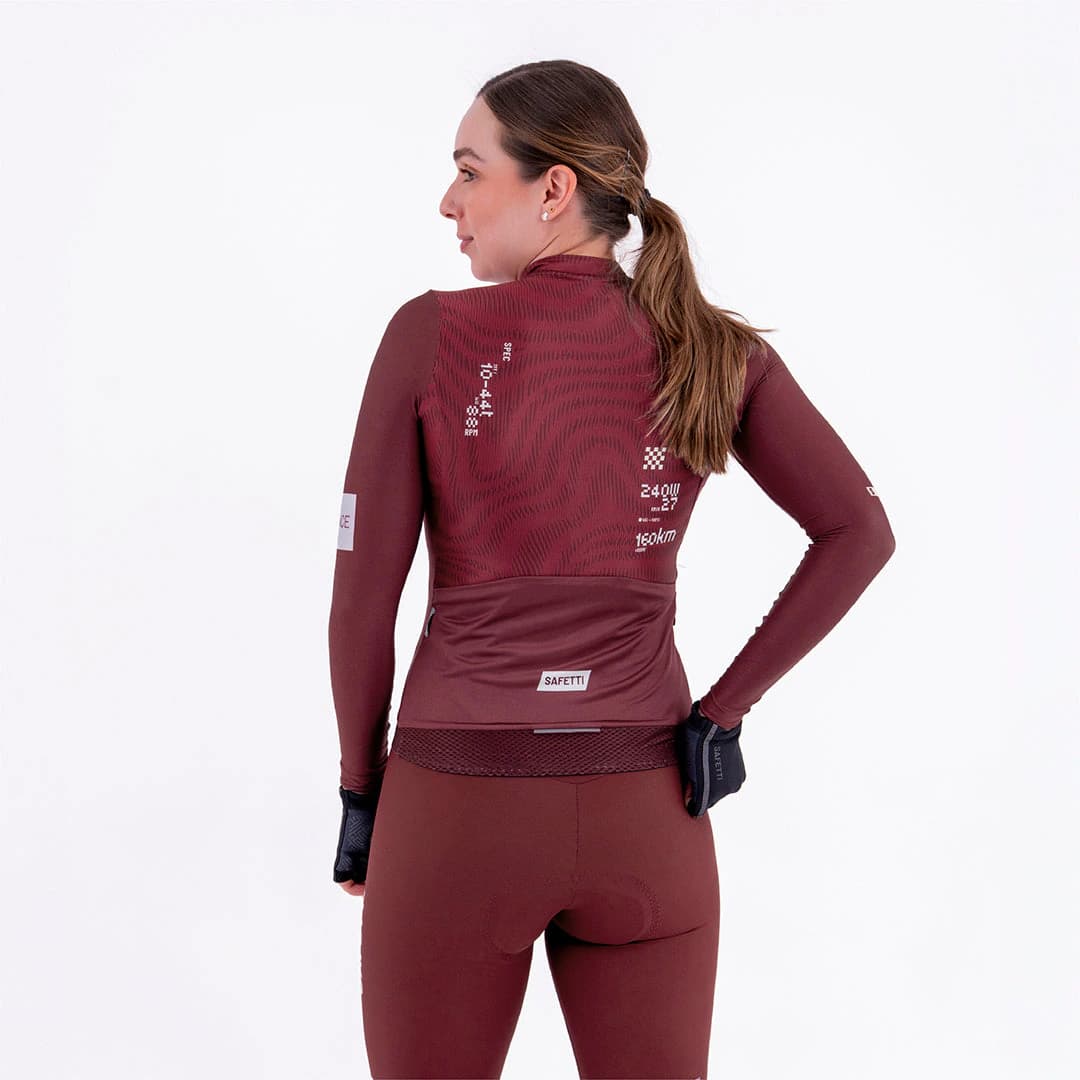 CAMISA CICLISMO MANGA LARGA PLUMWIME VINOTINTO PARA MUJER - imagen 2