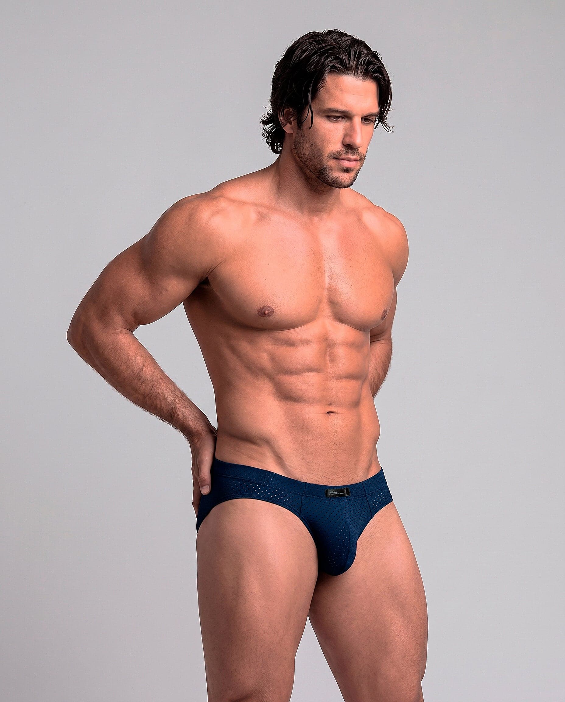 BRIEF SEXY MALLA AZUL OSCURO