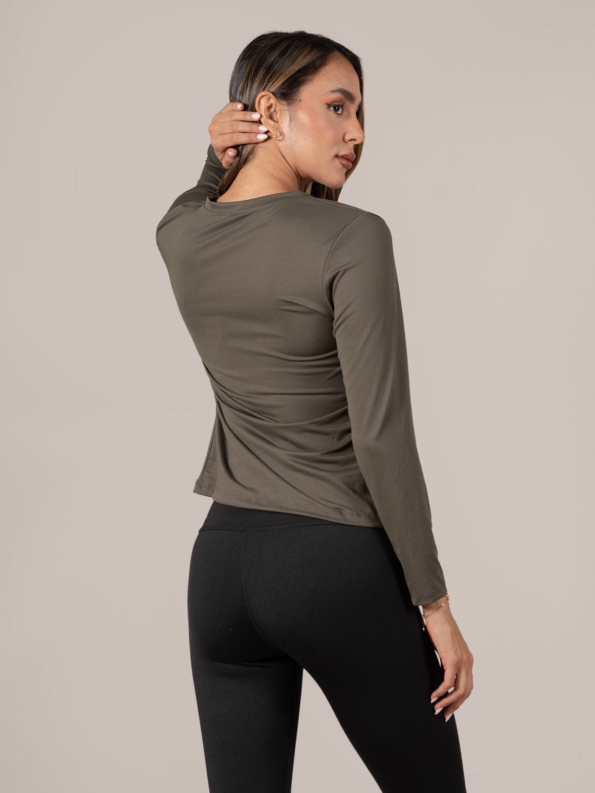 Buzo Basico Femenino Ibiza Gris Oliva - imagen 3