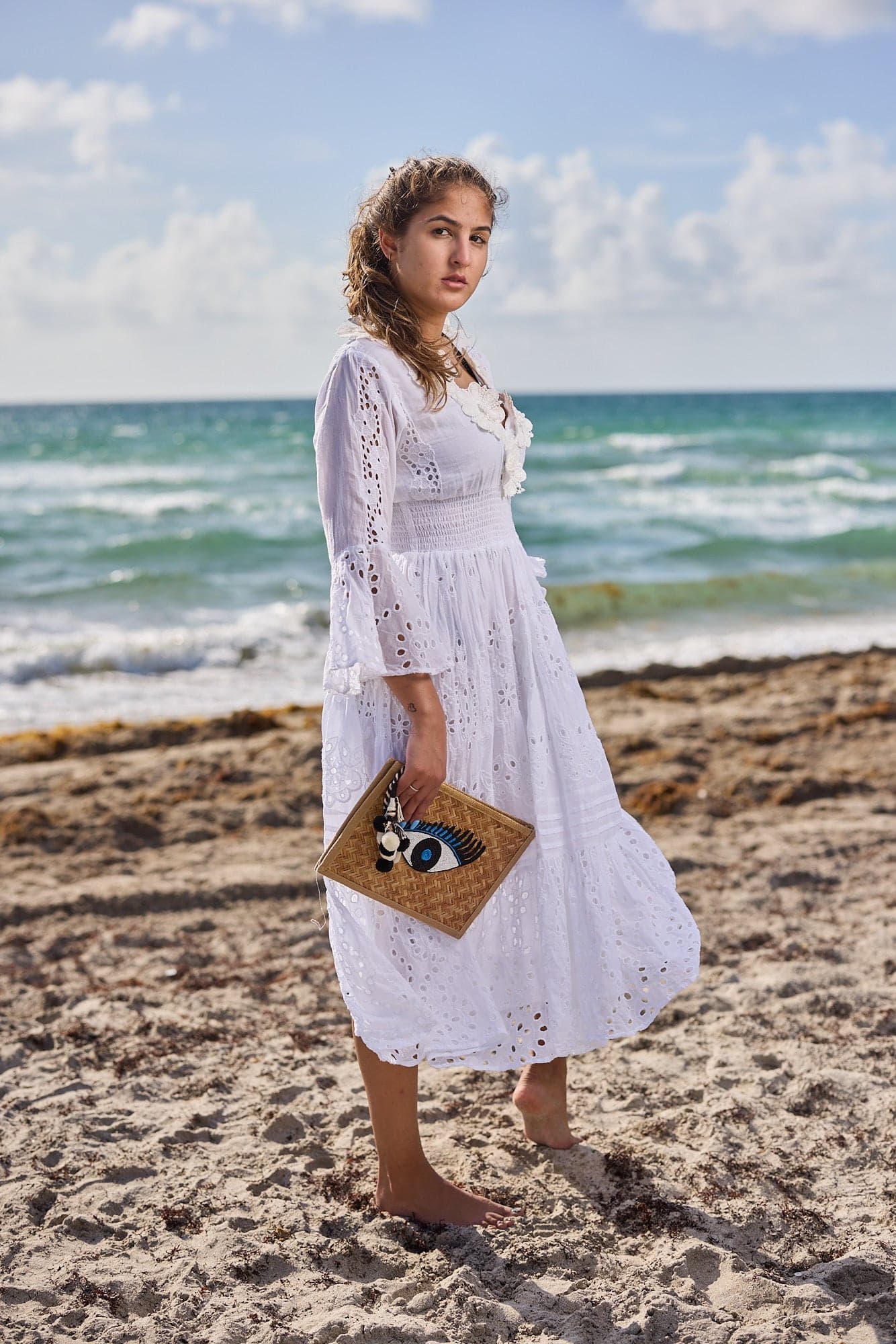 White Cotton Dress - imagen 3