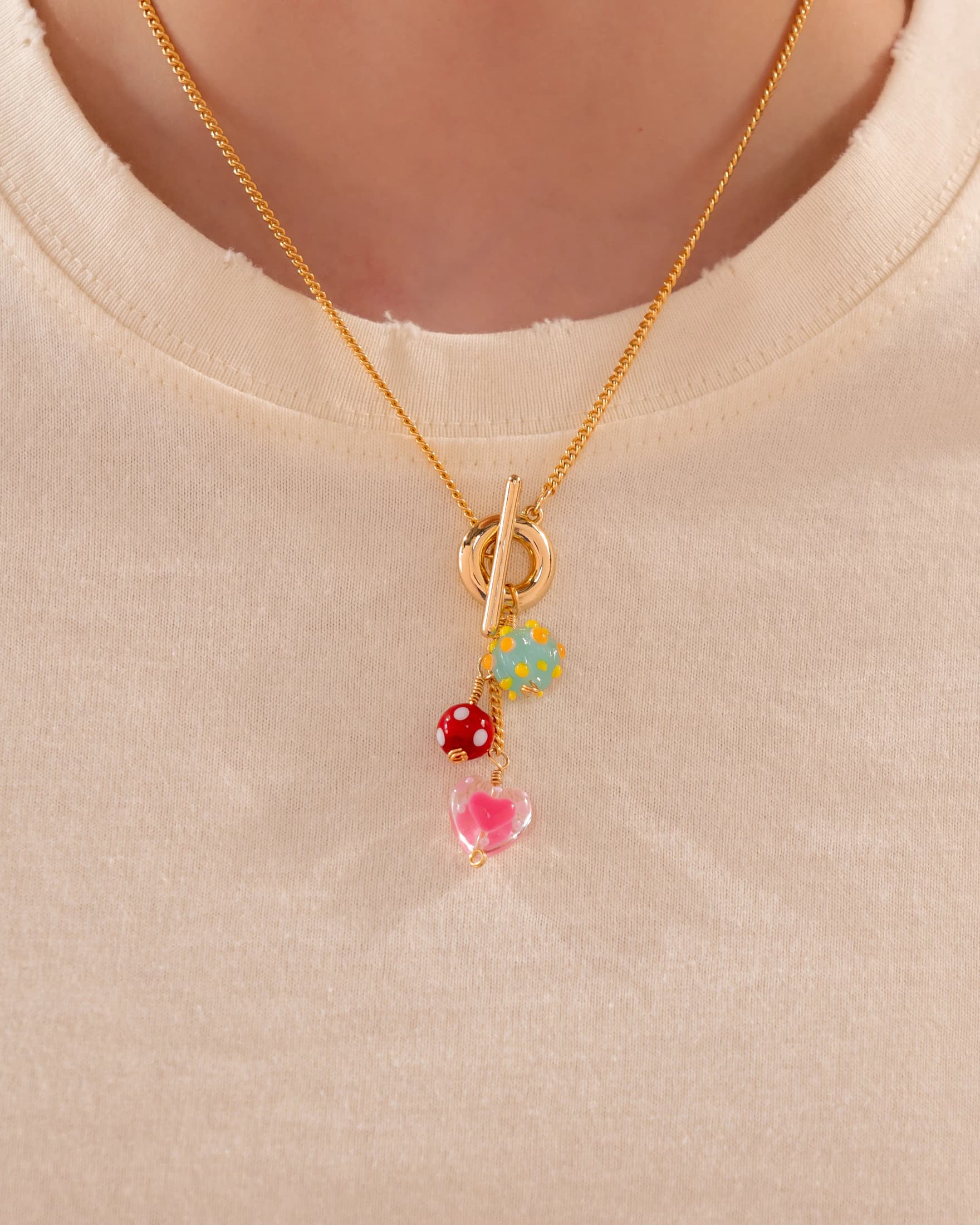 Collar Broche Cristal + Aretes - imagen 1