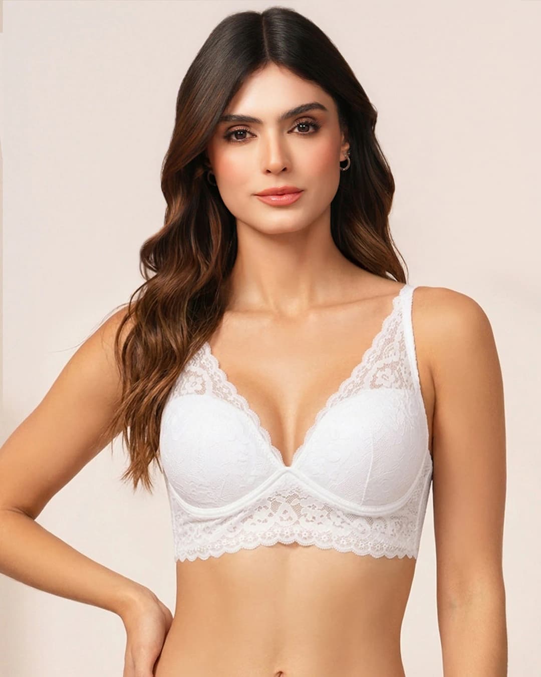 Bralette en Encaje con Copa Interna y Soporte Ligero Ref. 457 - imagen 3