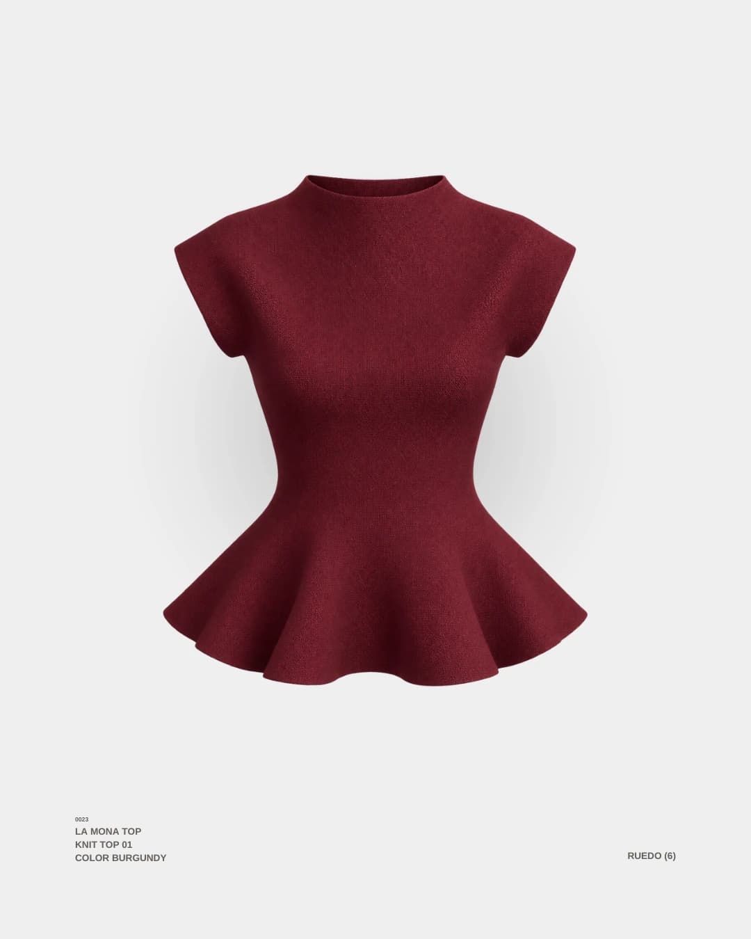 "LA MONA" TOP BURGUNDY - imagen 1