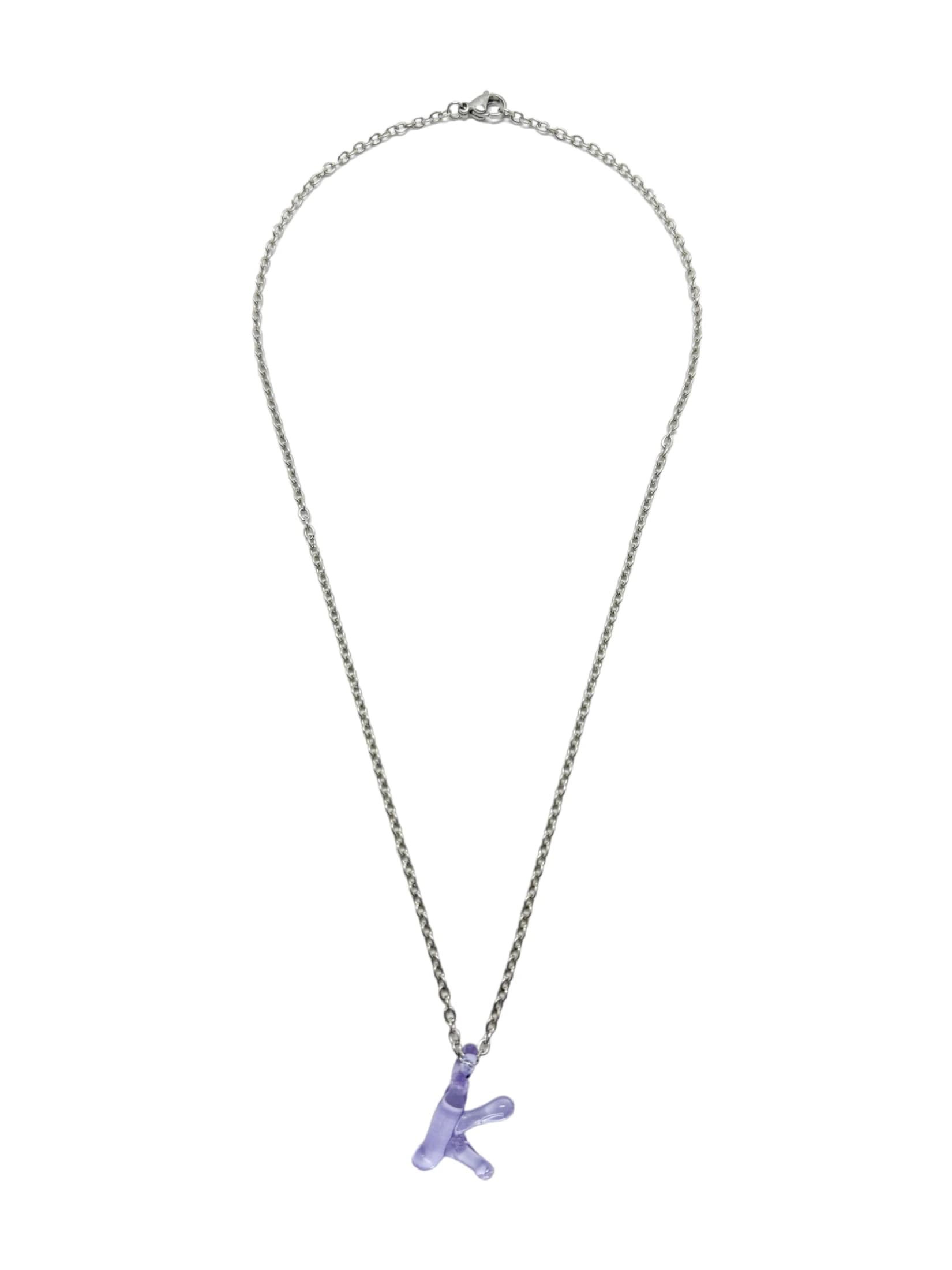 purpple glass necklace 1 letter - imagen 11