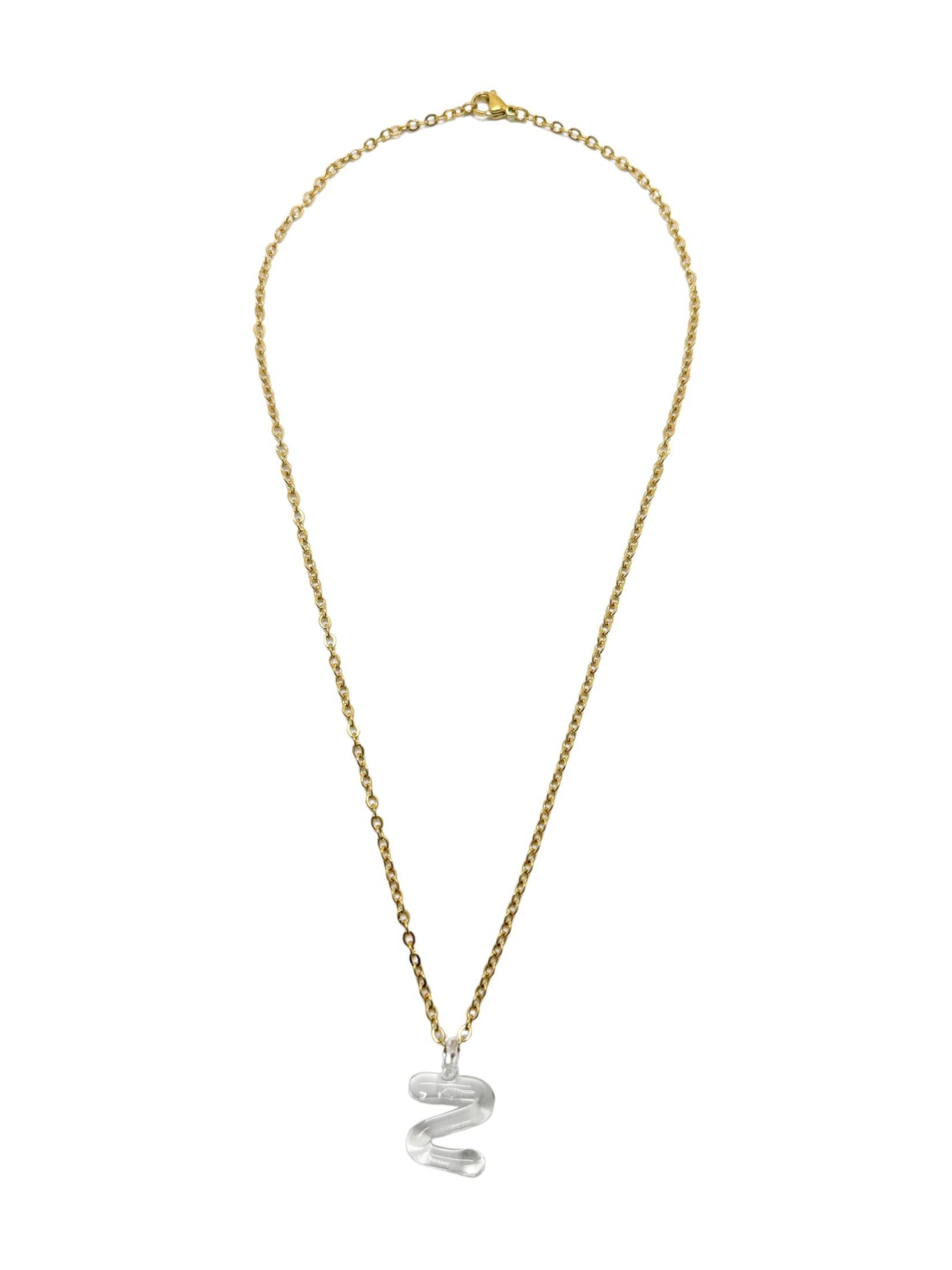 clear glass necklace 1 letter - imagen 29