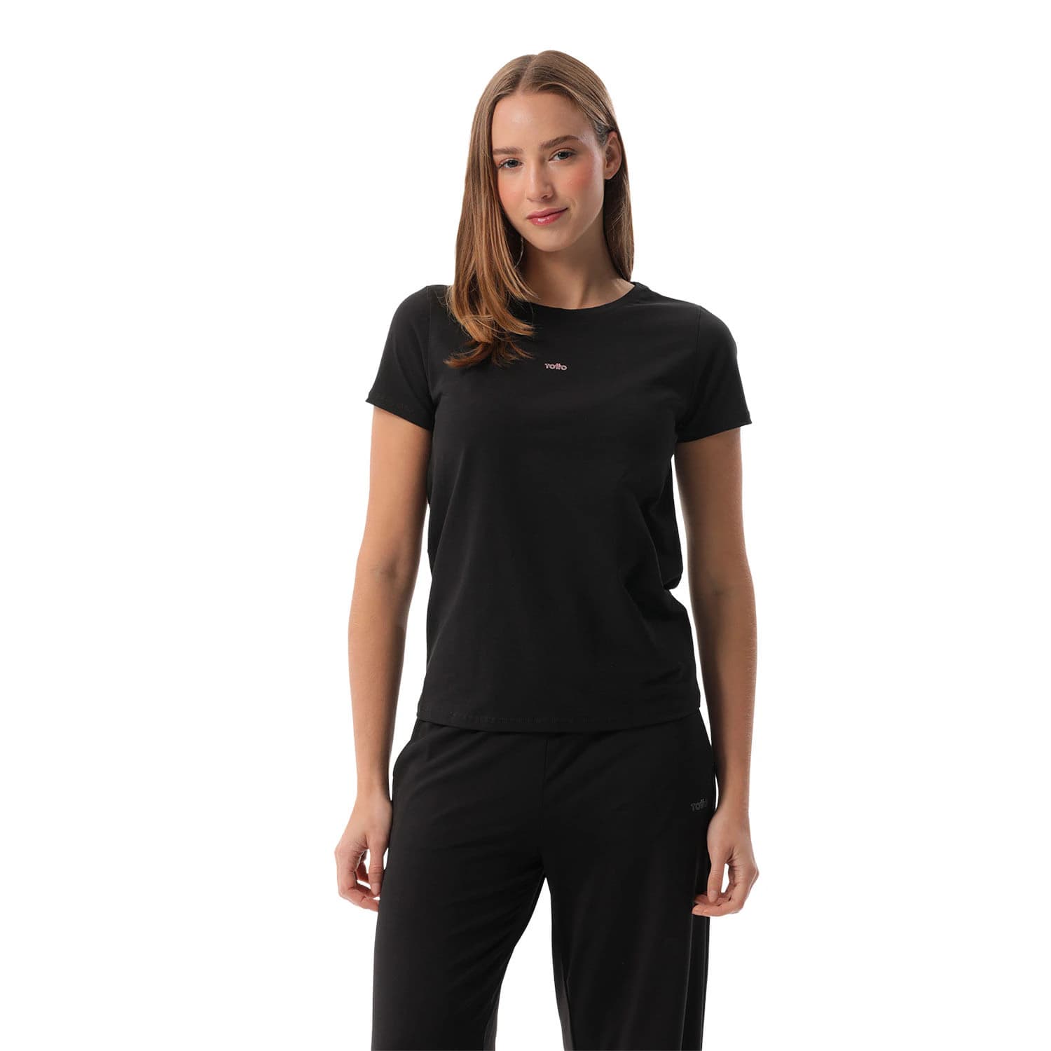 Camiseta Estampada para Mujer Prime Manga Corta Negra