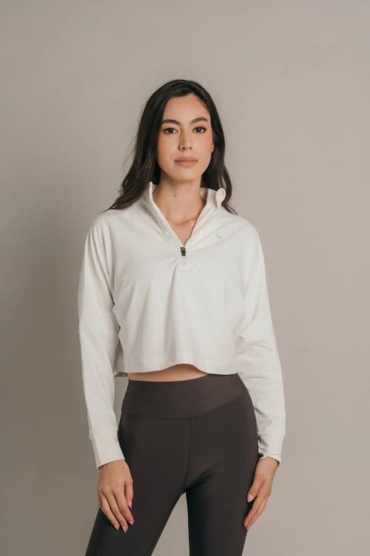 Overzised zip neck  Crudo - imagen 1