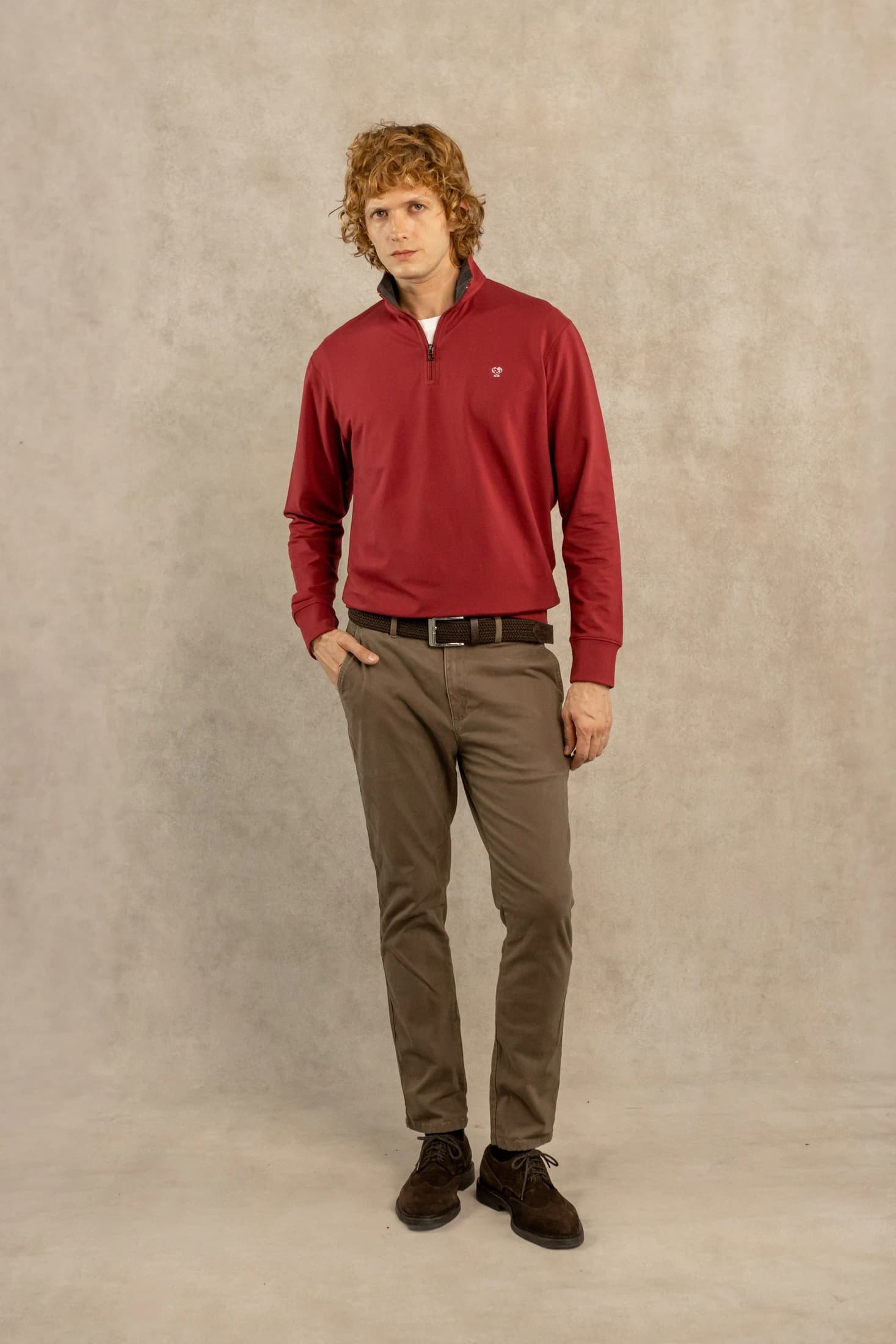 Halfzip Antimanchas Vinotinto - imagen 2