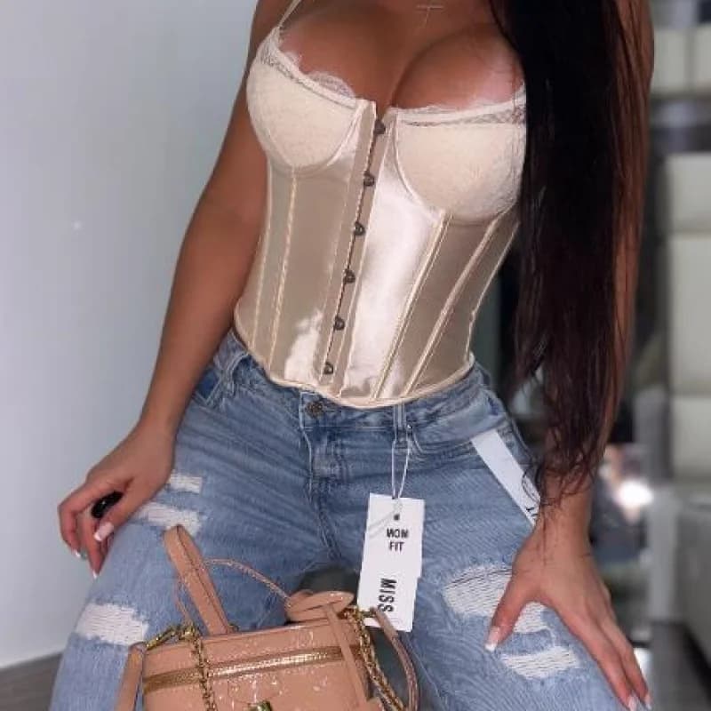 BRALETTE SATINADO EN COLOR CHAMPANA - imagen 1