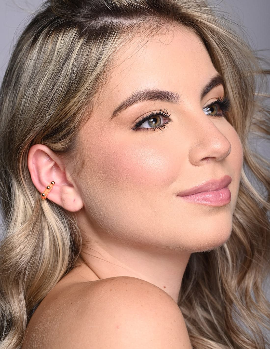 Ear Cuff Luna Lunera Naranja - imagen 2