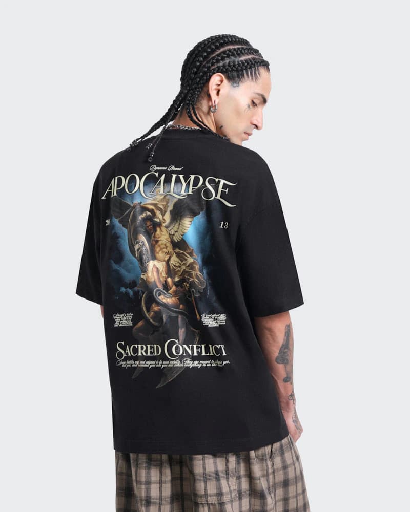 Camiseta Negra Oversize Apocalypse - imagen 4