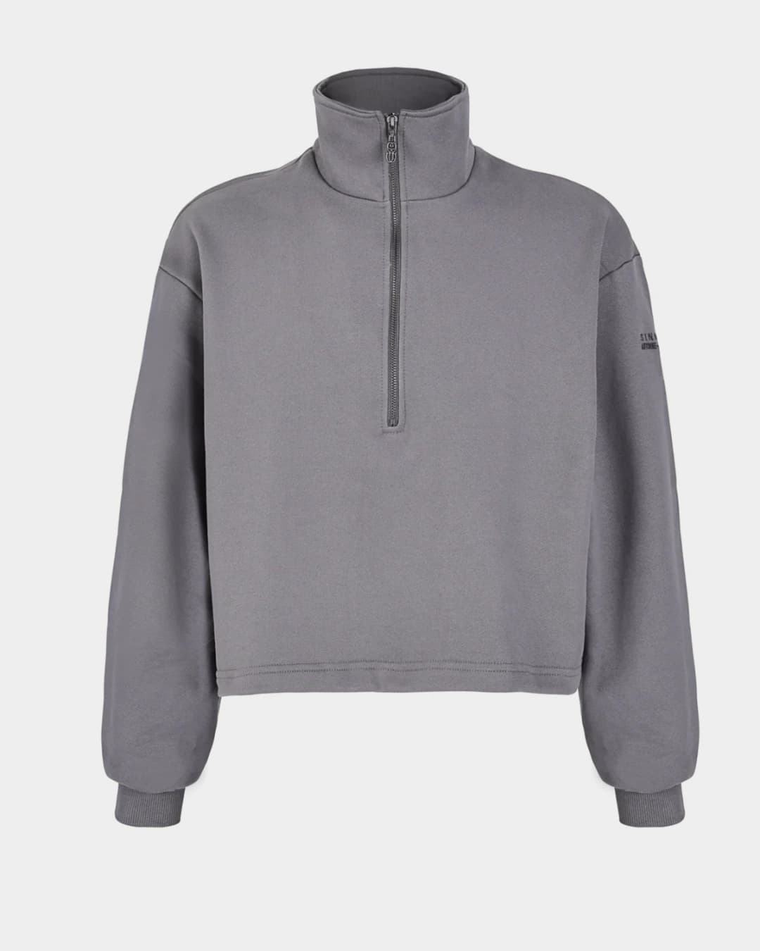 MONOGRAM HALF ZIP GRAY SWEATER - imagen 1