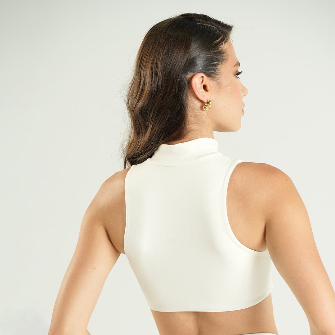 Quarter Zip Sport Bra Crudo - imagen 2