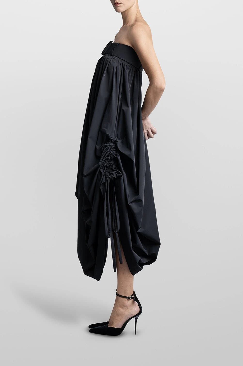 VESTIDO BALLOON LARGO CON CINTURON - imagen 4
