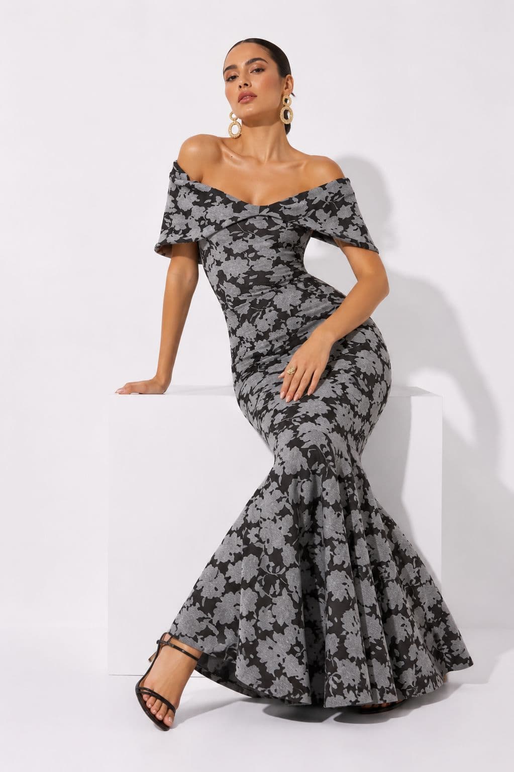 Vestido Sabina Ii Negro Estampado - imagen 2