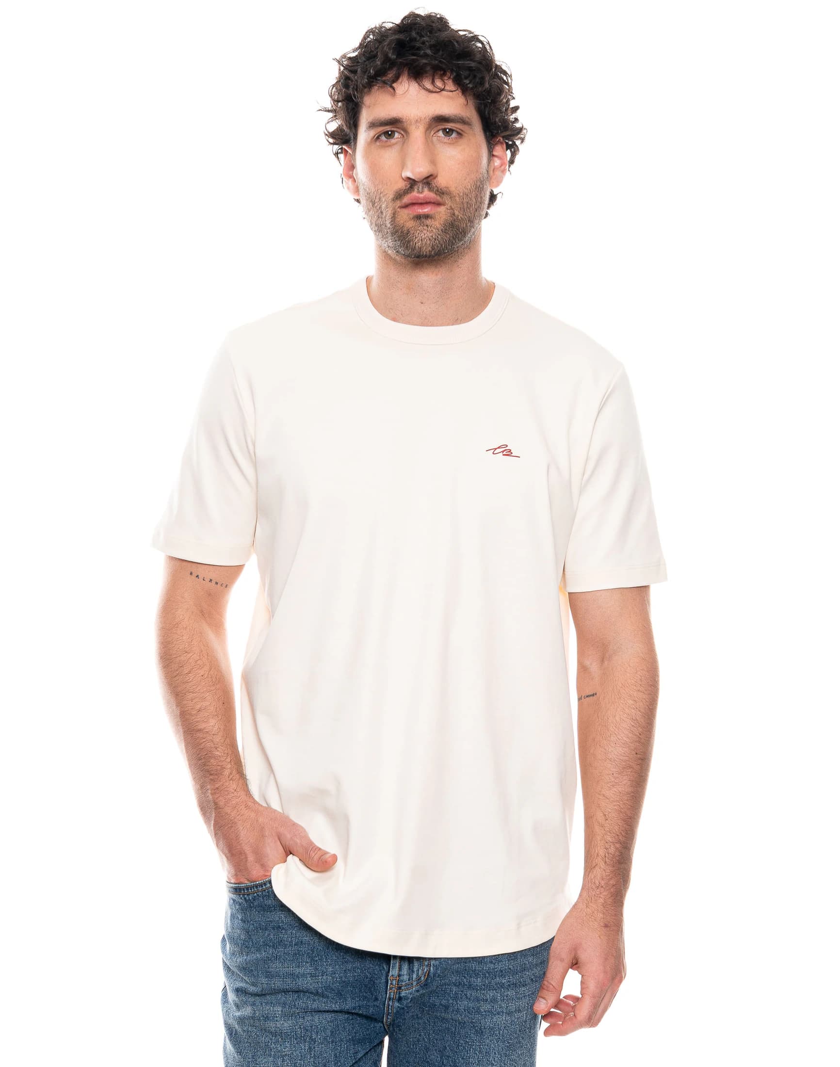 Camiseta Slim Fit De Manga Corta Y Cuello Redondo En Rib