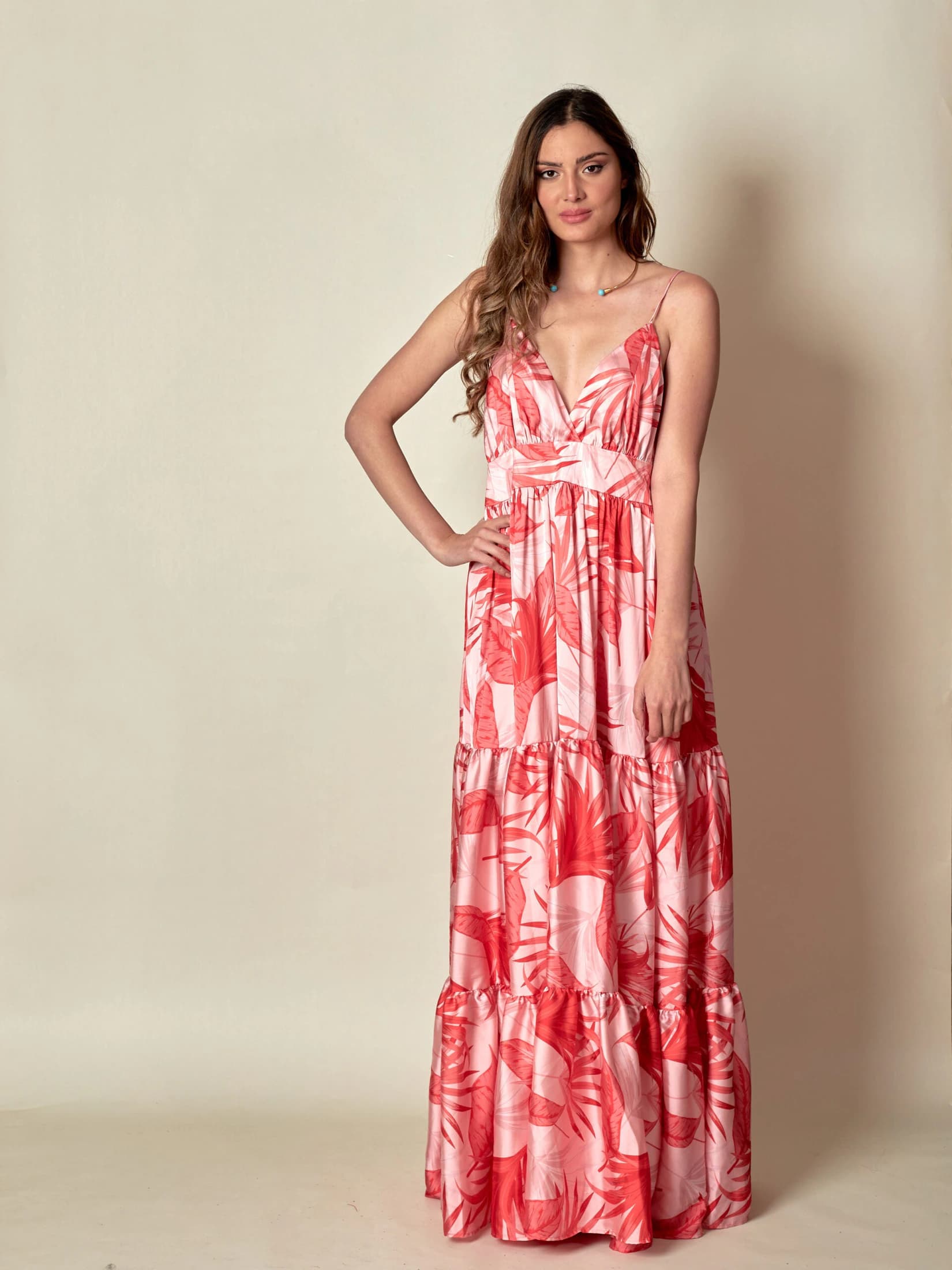 Vestido Rinchi Estampado Flores Rojas - imagen 4