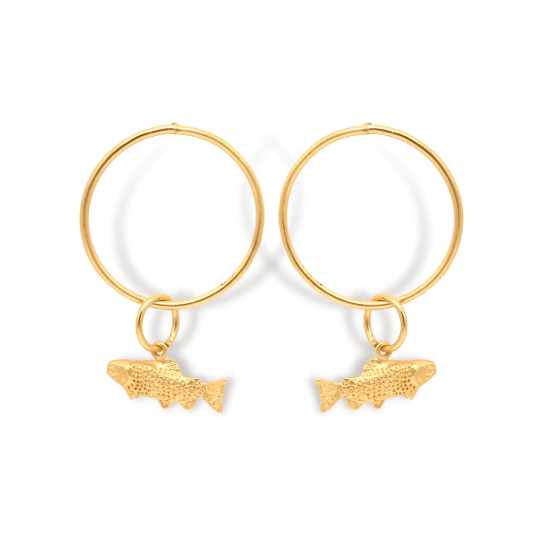 Aretes con aro y trucha - imagen 1