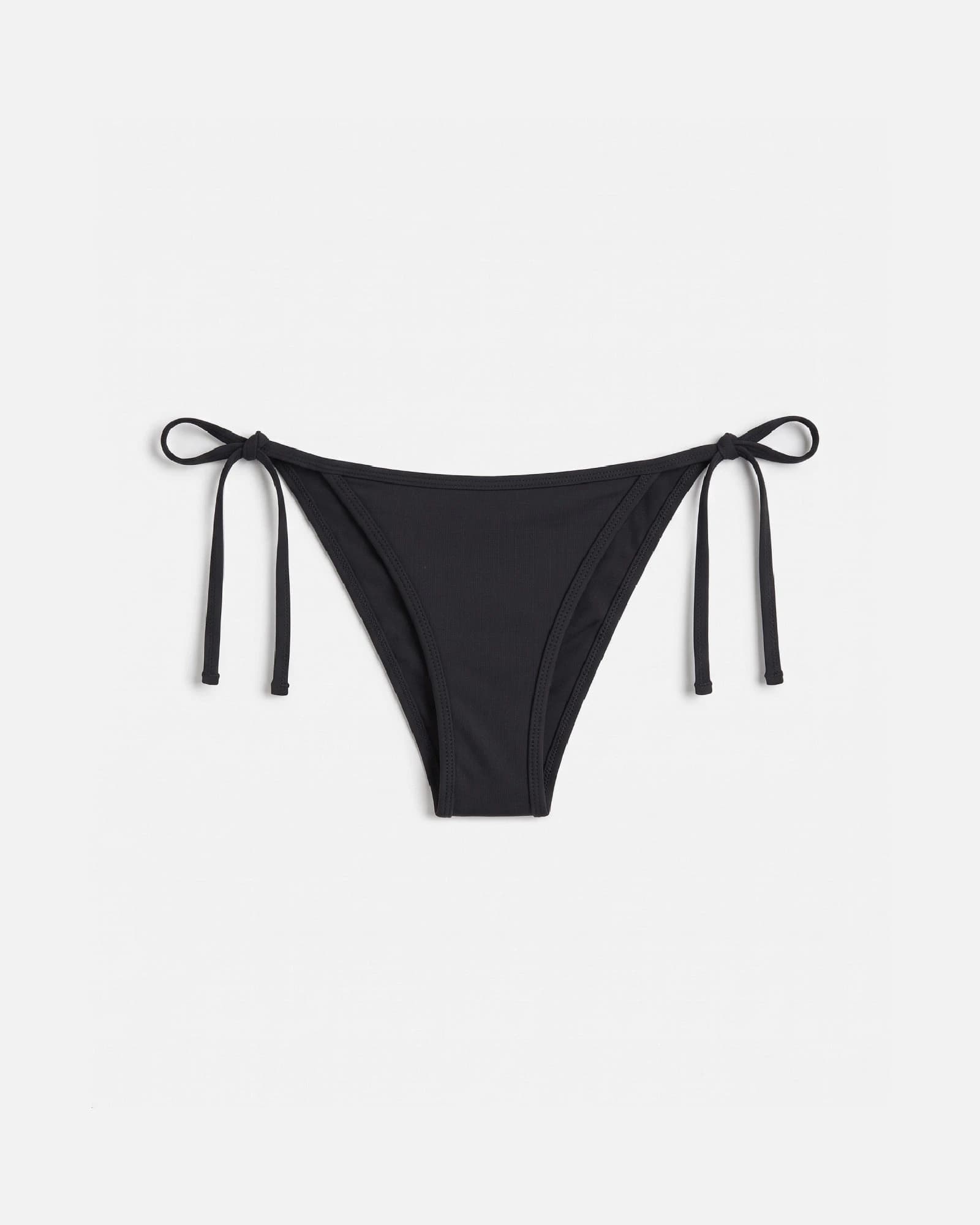 Bikini bottom con ribete y lazo / Negro - imagen 1