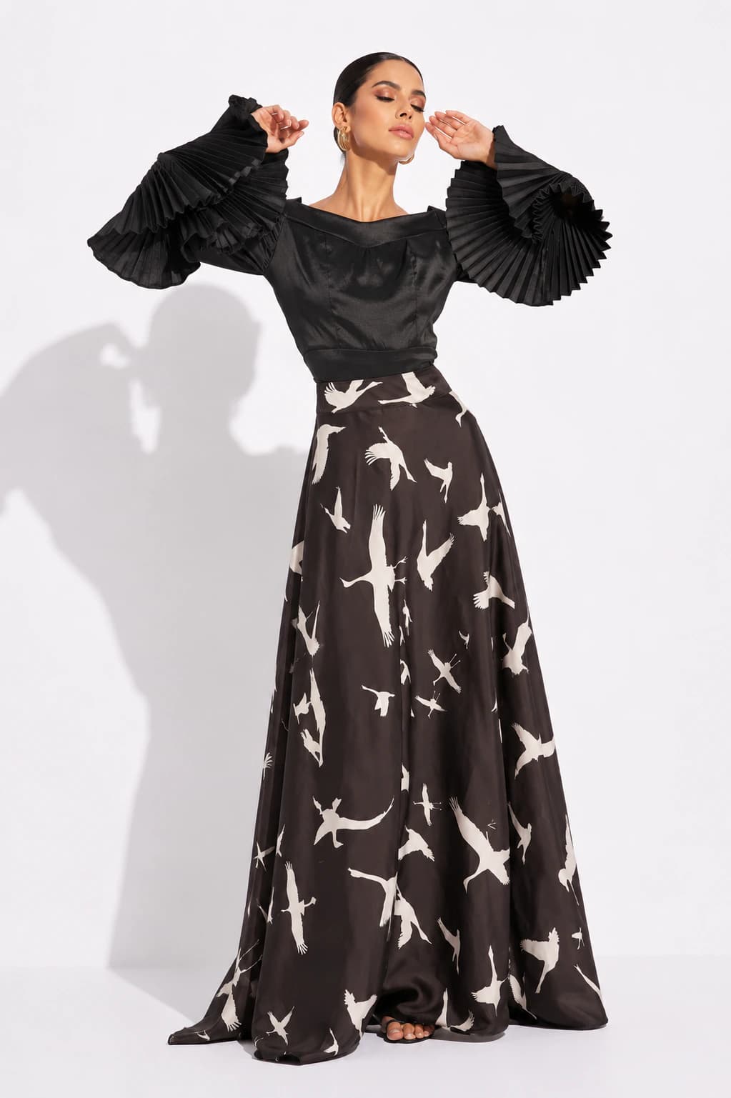 Falda Zeray Gaviotas Negro - imagen 1
