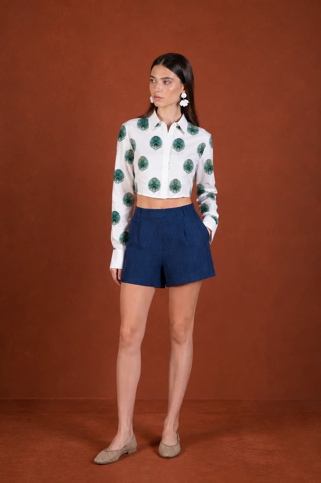 Women's Ventaglio linen shirt blue