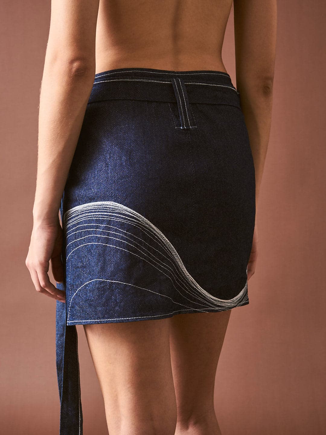 Falda Envolvente en Denim Algodón - imagen 4