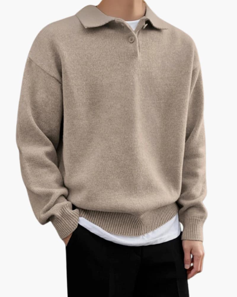 Woolen Button Half Zip - imagen 1