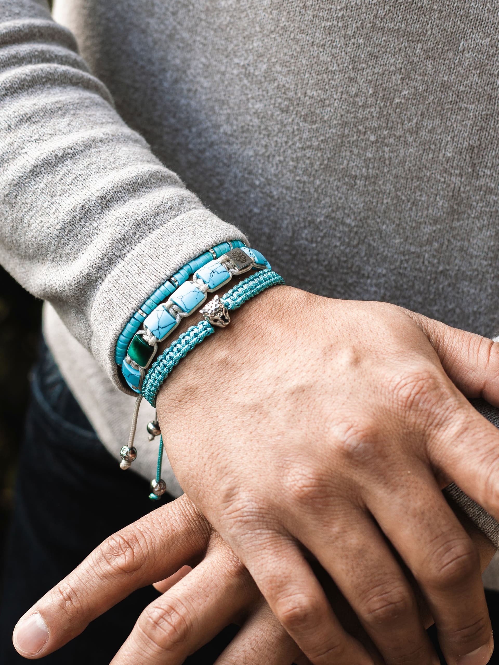 Brazalete Artesano Tigre Turquesa - imagen 3