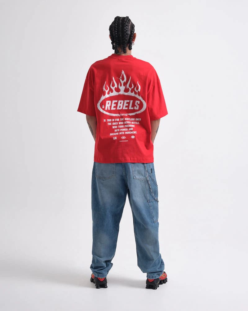 Camiseta Roja Oversize Rebels Fire - imagen 4