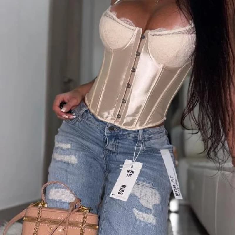BRALETTE SATINADO EN COLOR CHAMPANA - imagen 3