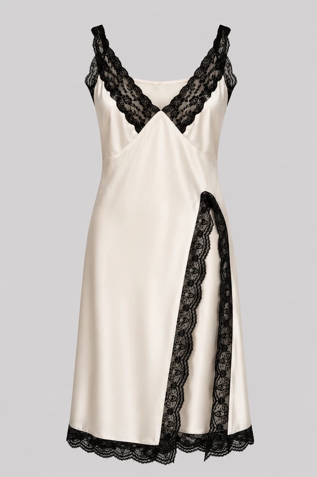 silk lace satin long blouse - imagen 1