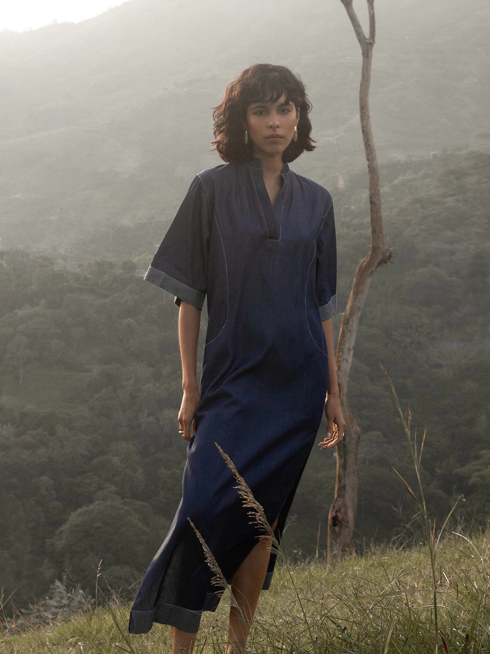 Blusón en Denim Liviano de Algodón - imagen 2