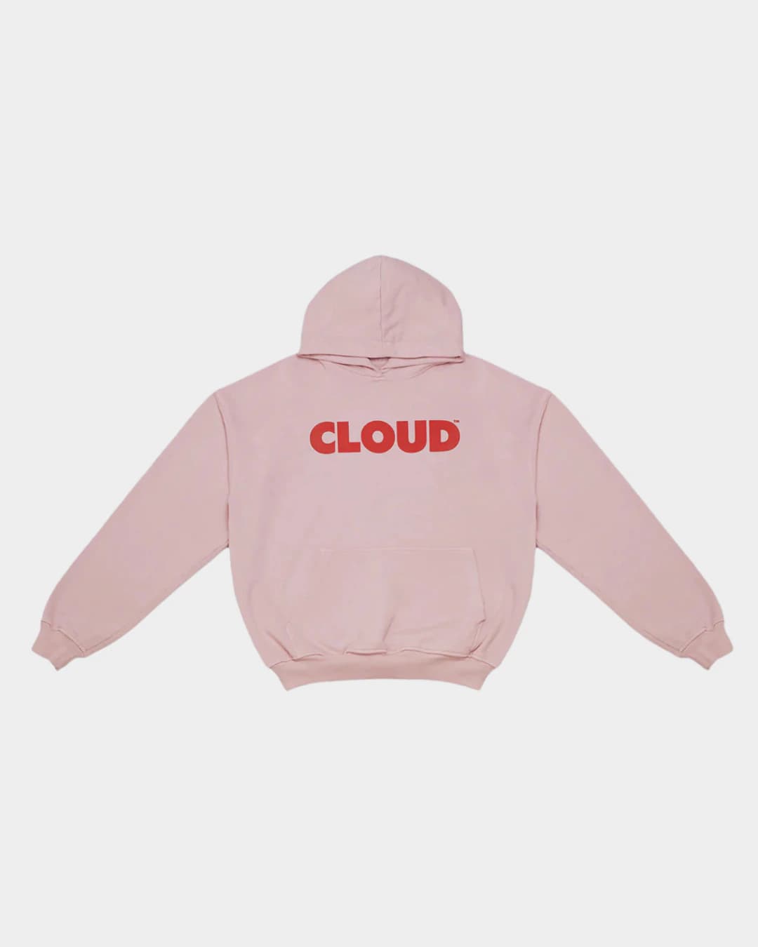 HOODIE BLOCK ROJO SOBRE ROSA BOXY FIT - imagen 1