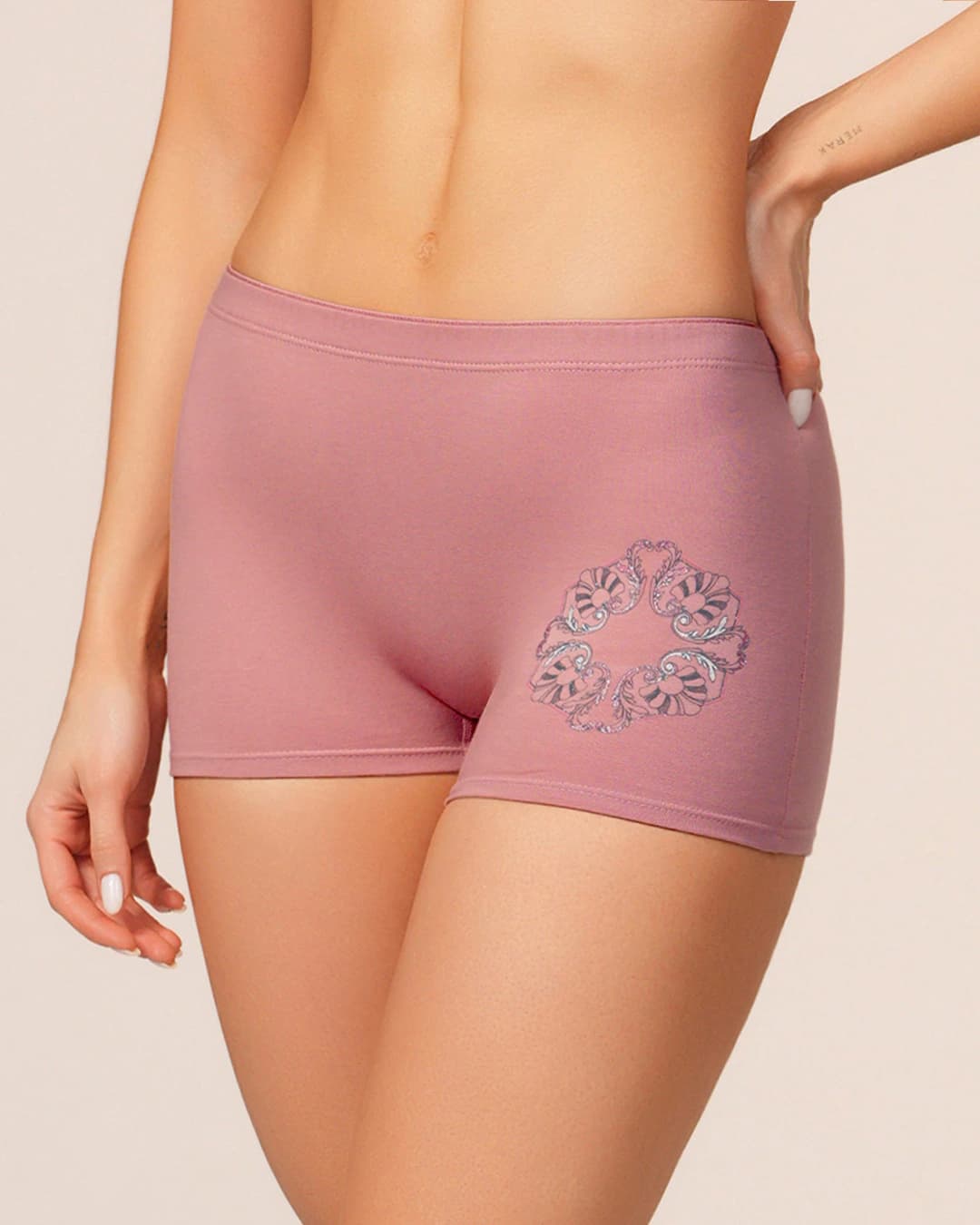 Boxer Largo Tiro Alto en Algodón Estampado para Mujer Ref. 8012 - imagen 12