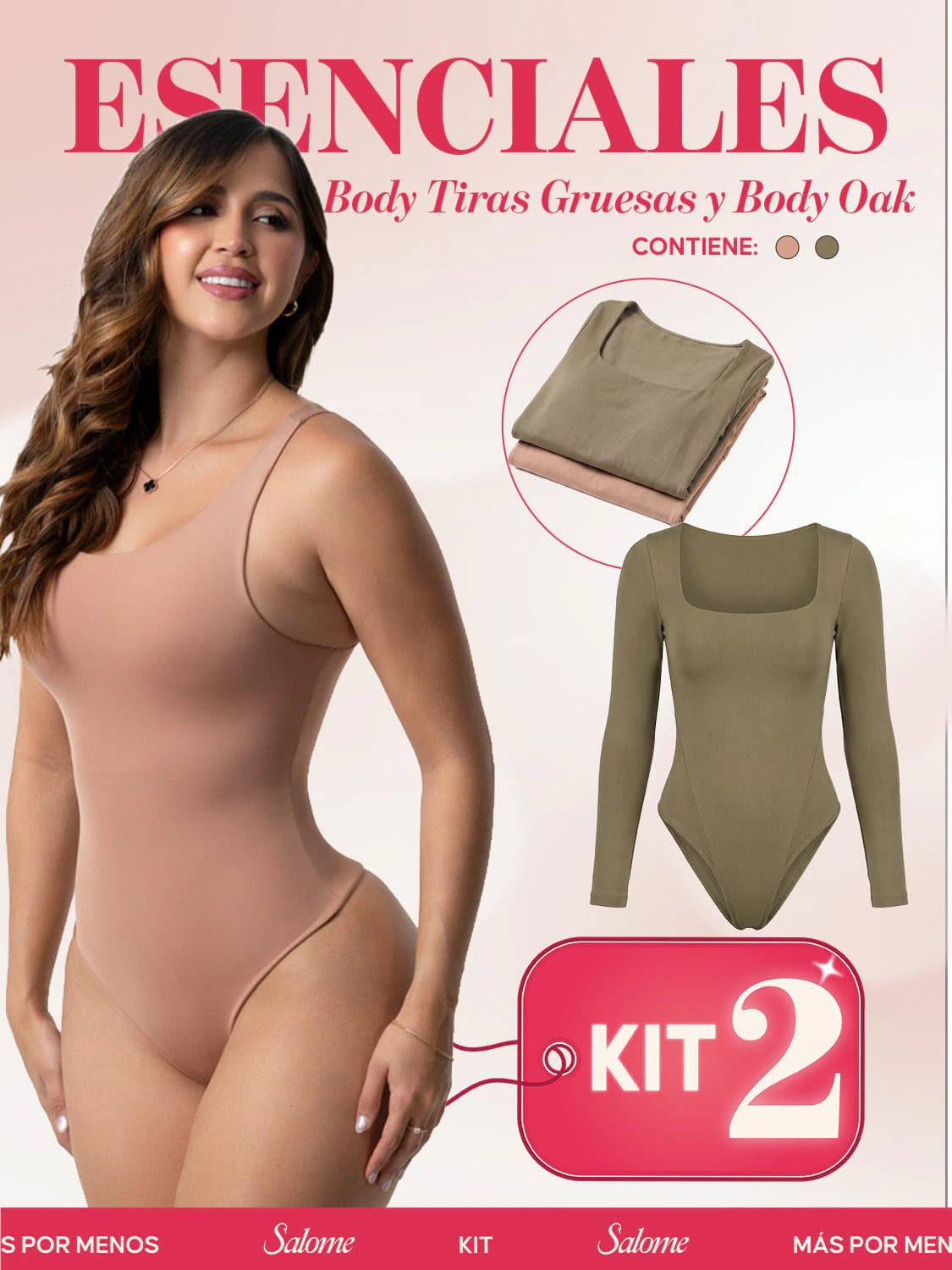 Kit Body Oak Manga Larga & Escote Redondo con Control Abdominal | Salome 5503 + 5001