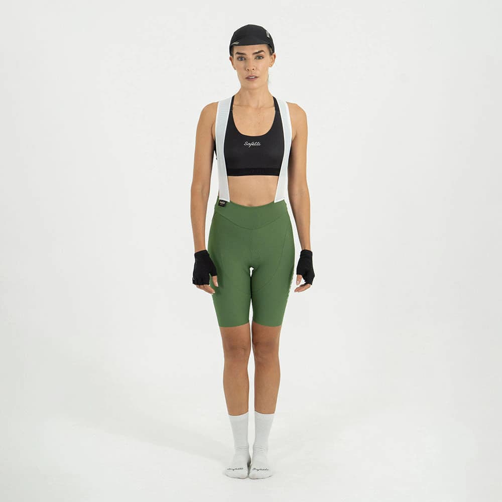 PANTALONETA CICLISMO CON CARGADERAS GIRONA OLIVA PARA MUJER - imagen 1